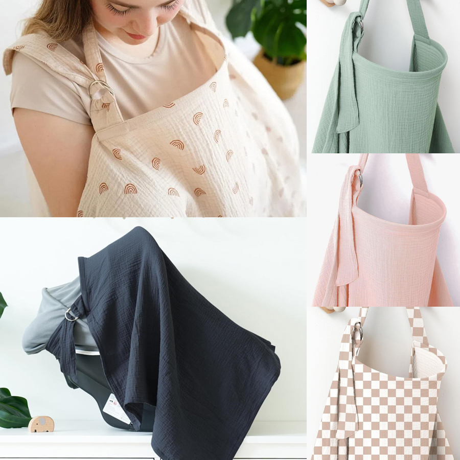 Infant Car Seat Cover - Muslinowa chusta do karmienia piersią, przenośna,